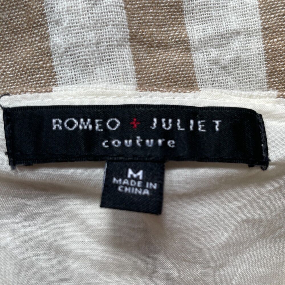 Romeo & Juliet Couture Striped Linen Jumpsuit M - Picture 13 of 15